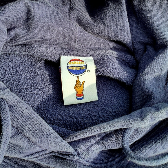 VTG Harlem Globetrotters Hoodie Hooded Sweatshirt Mens 3XL Blue 100% - Picture 4 of 16